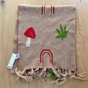 NWT URBAN OUTFITTERS mushroom weed brown scarf